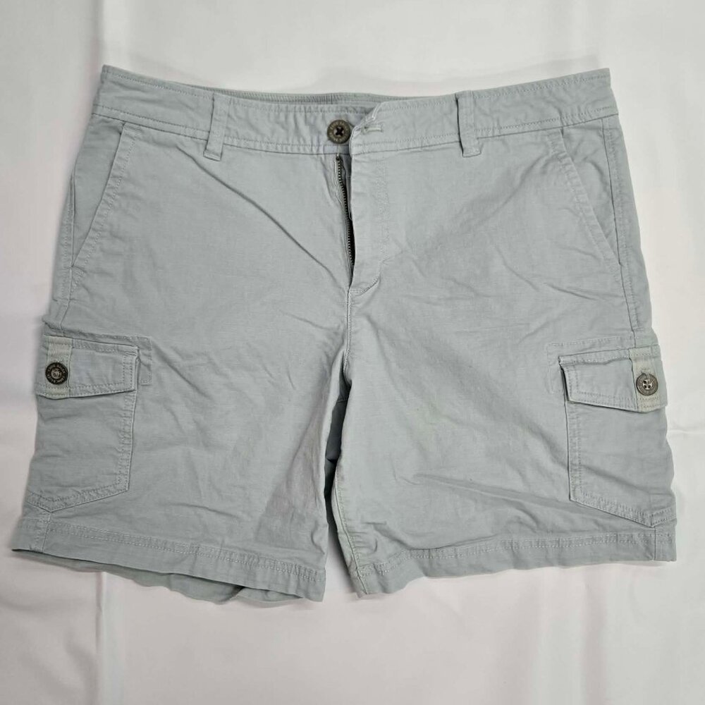 Eddie Bauer Women’s Hiking Cargo Shorts Size 10 Gray/Blue 5" Inseam